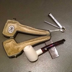 Meerschuim pijp billiard gebogen geen filter